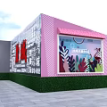 Enclosing activity display wall 3d model