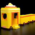 Cartoon Style Yellow Train with Carriages as Fun Photo Taking Spot
