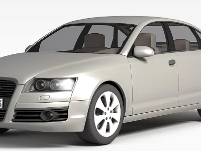 Silver Sedan Car With Sleek Design Front View And Alloy Wheels 3d model