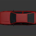 Red Classic Two Door Car With Sleek Design And Reflective Surface 3d model