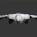 Silver And Black Humanoid Armor With Metallic Finish And Sci Fi Design