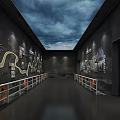 Bay Area Coastal Port Pavilion Interior With Large Screen And Decorative Walls