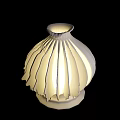 White Abstract Shaped Table Lamp With Unique Wavy Design And Soft Lighting For Home Decor