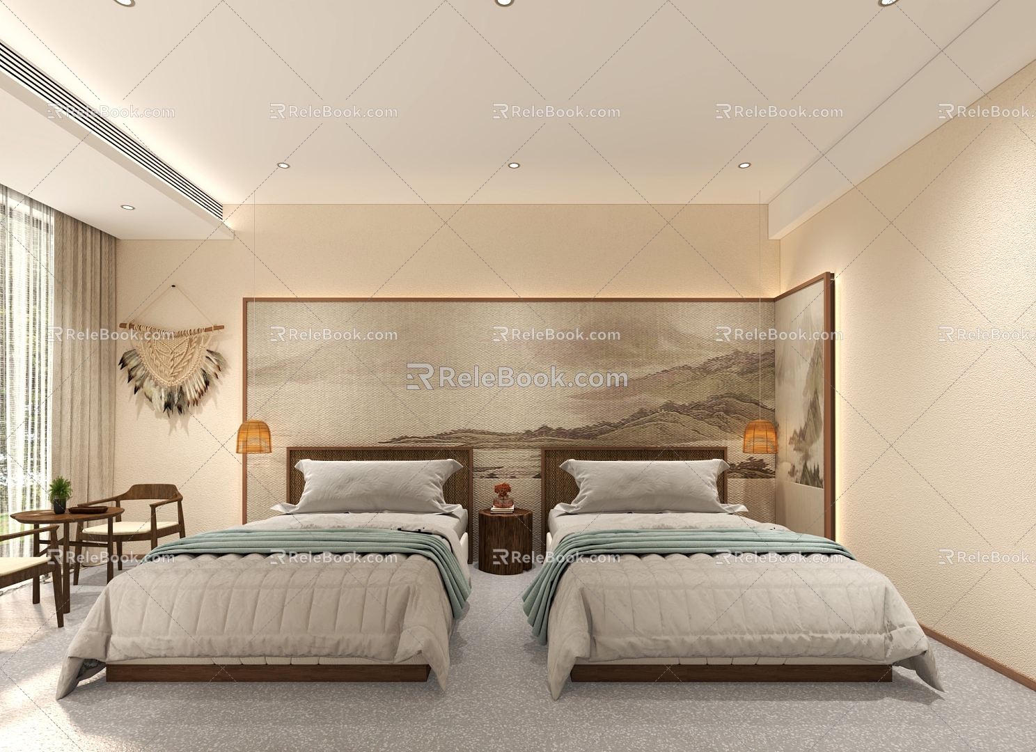 Quiet Room Homestay Room Modern Room Simple Hotel Homestay Room Chinese Hotel Room Business Hotel 3d model