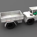 White Industrial Dump Truck With Number 1 Cab And Open Bed Large Tires