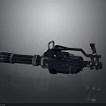 Modern Heavy Duty Mechanical Weapon With Multiple Barrels And Metal Structure 3d model