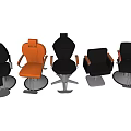 Five Different Colored Modern Massage Chairs With Swivel Base And Comfortable Seats