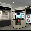 Hisense Central Air Conditioning Store Front Desk with Showroom Display and Modern Exhibition Area