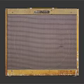 Vintage Wooden Speaker With Grill Panel Worn Edges And Dark Background Reflection