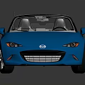 Blue Mazda Convertible With Modern Sporty Design Open Top And Black Wheels