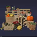 Pumpkin Themed Decorative Light Display On Wooden Crate For Festive Ambiance