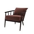 Modern Minimalist Single Sofa With Wooden Frame And Light Brown Cushion