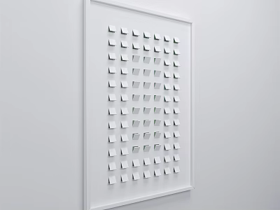 Modern Wall Decor With White Frame And Neatly Arranged Small Cubes For Contemporary Home Interior 3d model