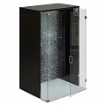 Modern Shower Sauna Enclosure With Glass Door And Black Frame Interior Design