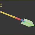 Durable Shovel With Yellow Handle Silver Blade And Black Component Design