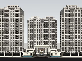 High-rise Neoclassical Demonstration Area of Metropolitan Entrance of Jianou Residential Building 3d model