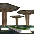 Modern Pavilion Landscape Column 3d model
