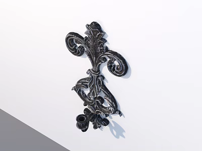 Vintage Metal Decorative Hook With Intricate Floral Patterns For Home Use 3d model