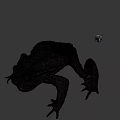 Realistic Brown Toad With Small Colorful Flying Device On Gray Background
