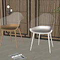 Modern Transparent Backrest Dining Chairs With Golden White Legs Wooden Slatted Backdrop