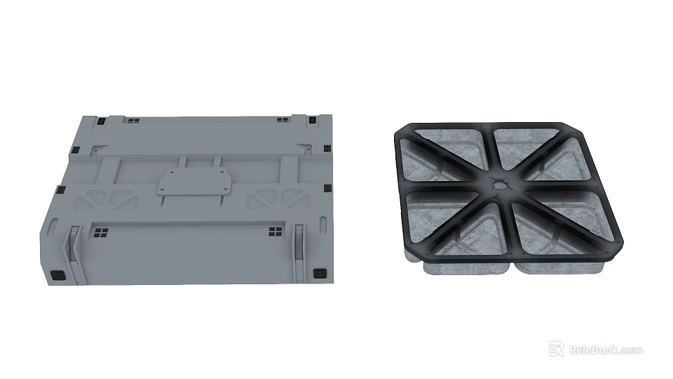 Industrial Equipment Metal Structural Components With Tray And Plate Design Features 3d model 