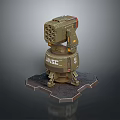 Turret Turntable Railgun Sci-fi Tower Defense Game Tower Defense Sci-fi Turret Game Turret Game Battery 3d model