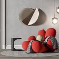 Modern Lazy Sofa Alien Lazy Sofa Petal-shaped Lazy Sofa Small Chandelier Wall Decoration 3d model