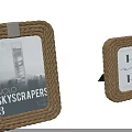 Braided Wicker Photo Frames With Skyscraper Image And Love Sweet Love Text