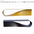 Modern Coffee Table In Gold And Black With Curved Sleek Stylish Design
