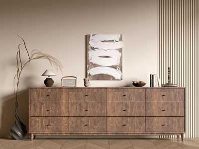 Middle Ages Wood Grain Cabinet Silent Wind Cabinet Whole Cabinet Sideboard Cabinet Balcony Cabinet Locker Entrance Cabinet 3d model