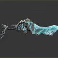 Mythical Skeleton Sword With Blue Glowing Blade And Intricate Bone Design