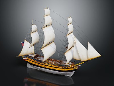 Modern Sailing Cartoon Sailing 3d model