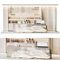 Elegant Café Interior With Marble Countertop And Display Shelves For Drinks And Bakery Items