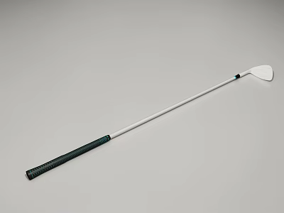 High Quality Golf Club With White Head Black Grip And Silver Shaft Sports Equipment 3d model