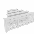 Decorative White Radiator Covers With Grid Pattern For Modern Home Interior 3d model