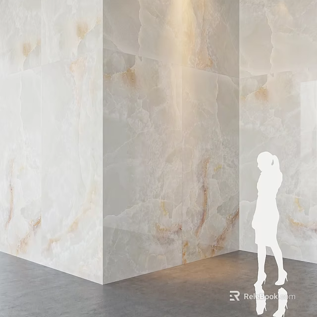 Natural Texture Marble Wall With Beige And Light Brown Veins For Interior Design 3d model 