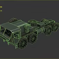 Camouflage Green Military Transport Vehicle With Multi Wheels And Spare Tires