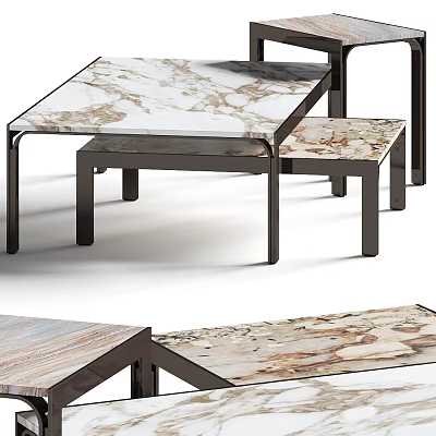 Modern Coffee Table With Marble Surface And Sleek Contemporary Design 3d model