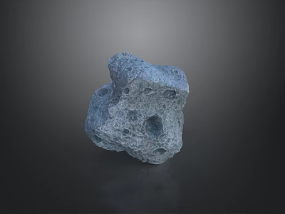 Natural Blue Porous Rockery Stone For Decorative Garden Landscaping Design 3d model
