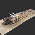 Wood And Stone Decorative Strip With Natural Texture On Light Surface