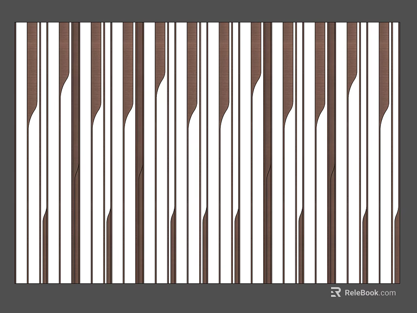 Modern Background Wall with Vertical White and Brown Stripes Decorative Design 3d model 