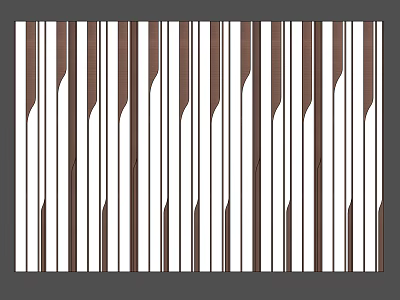 Modern Background Wall with Vertical White and Brown Stripes Decorative Design 3d model