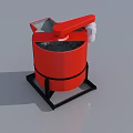 Red Heavy Duty Industrial Mixing Equipment With Circular Body Black Base And Motor