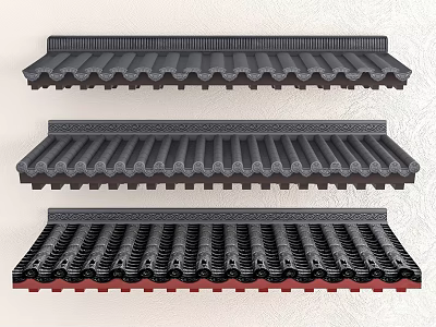 New Chinese Eaves Tiles 3d model