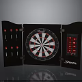 Electronic Dartboard Cabinet With Wooden Frame Digital Score Display And Target Board