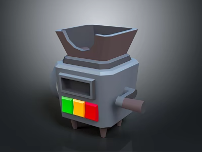 Functional Gray Daily Use Appliance With Top Opening Colorful Buttons Small Feet And Side Tube 3d model