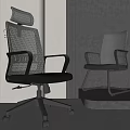 Modern Ergonomic Office Chairs With Mesh Back And Metal Frame Design Features 3d model