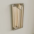 Modern Metal Wall Light With Vertical Stripes And Geometric Frame Design 3d model
