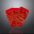 Traditional Chinese Red Envelopes With Golden Dragon Patterns For Lucky Money Gifts