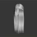Stylish Long White Hair With Gradient Ends And Colorful Hair Accessory